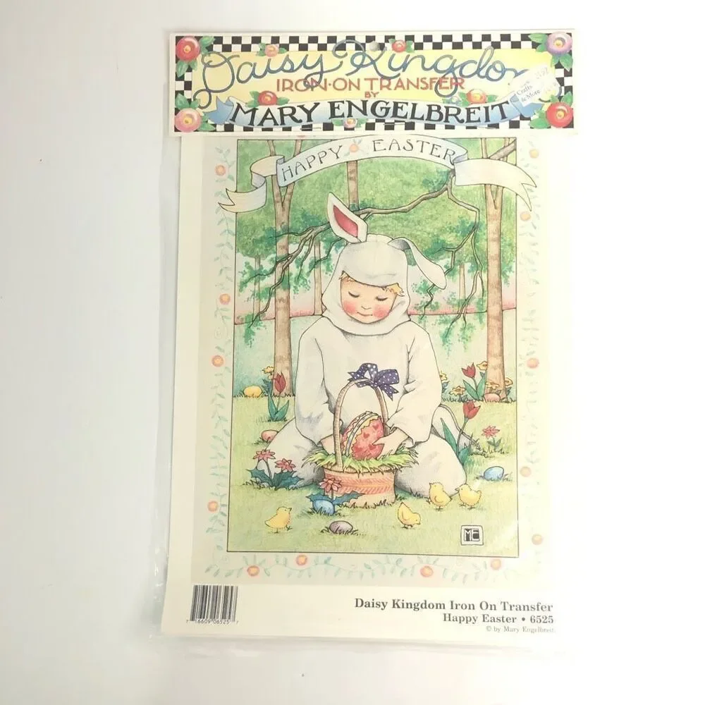 daisy kingdom iron on transfer happy easter 6525 by mary engelbreit‎ vintage 90s